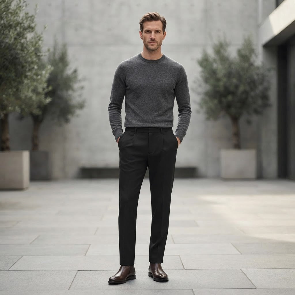 Bruno | Men's Slim Fit Draped Formal Pants