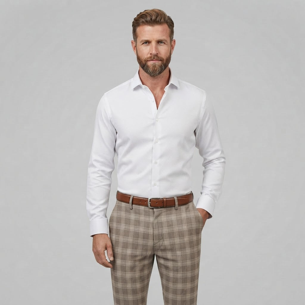Oskar | Men's Slim Fit Checked Chino Pants