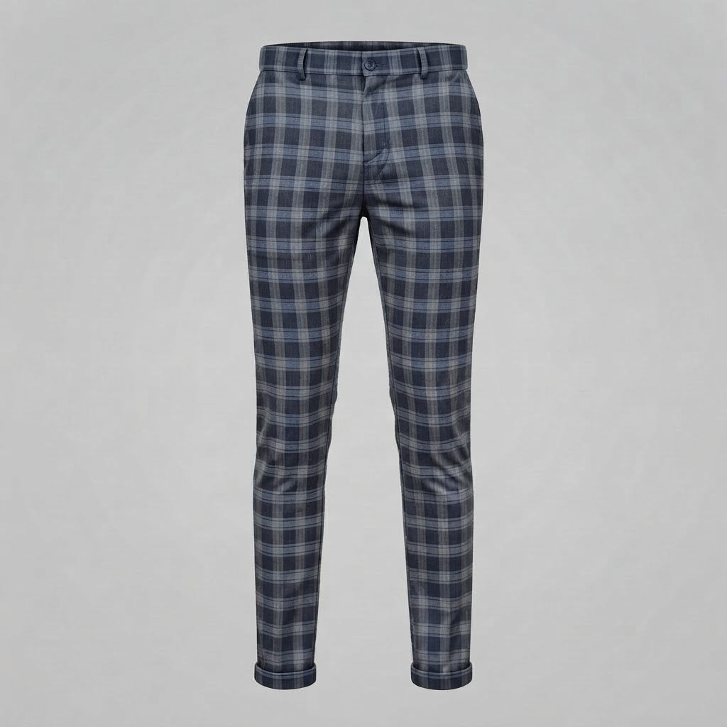 Oskar | Men's Slim Fit Checked Chino Pants