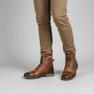Vintage Leather Ankle Boots | Men's Classic Footwear 0